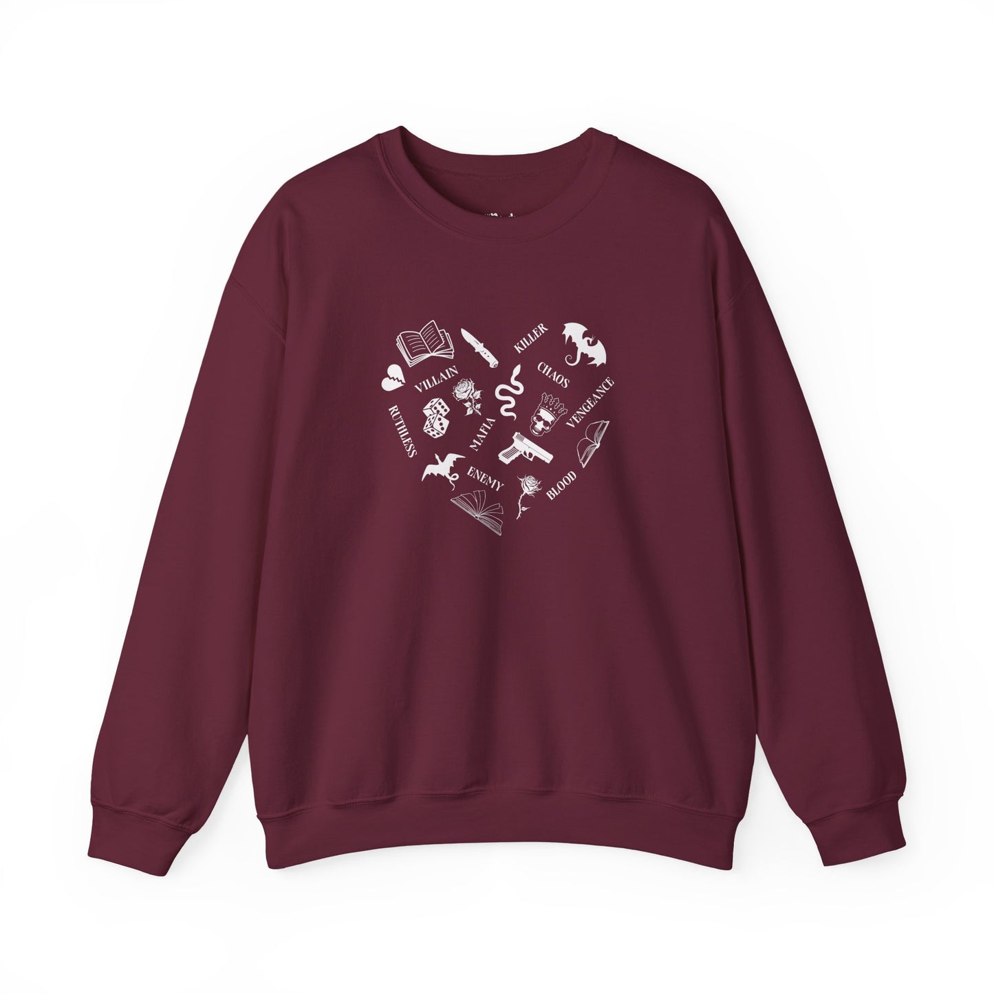 Heart Shape Made From Dark Romance Symbols Sweatshirt