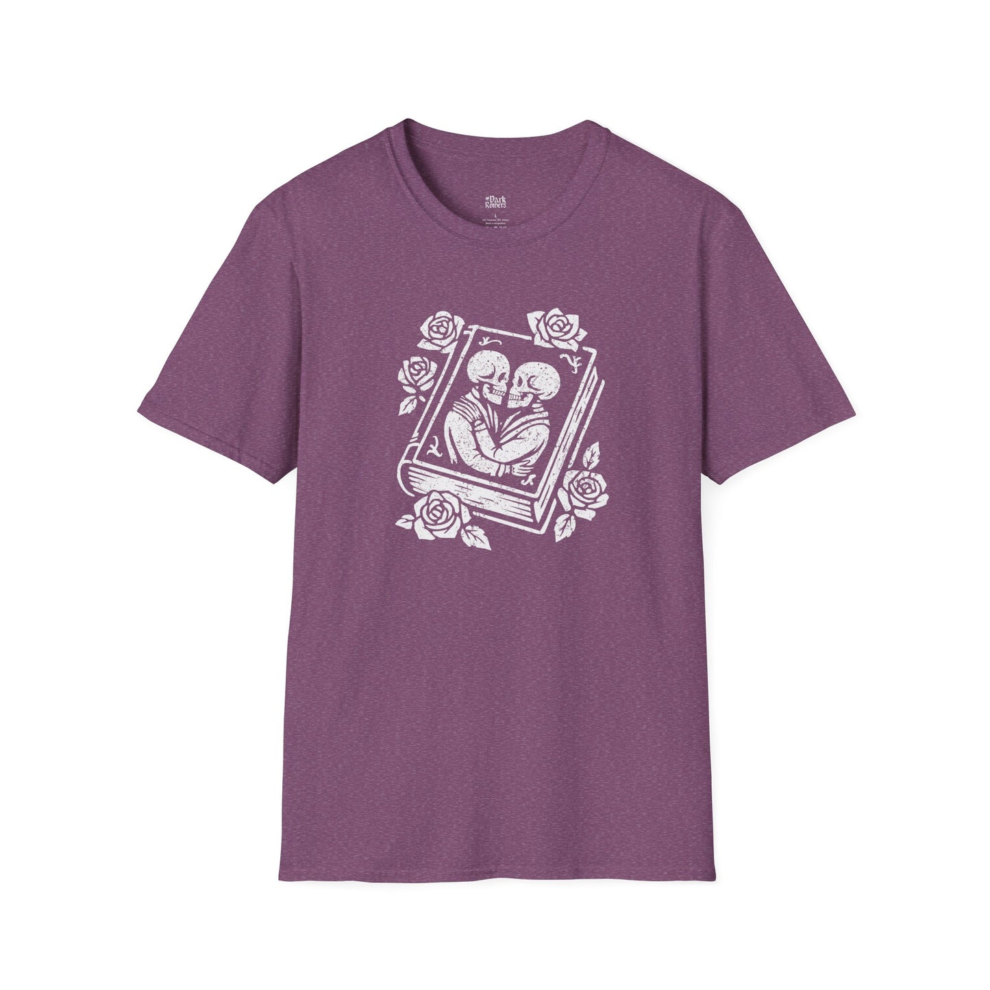 Skeleton Lovers on a Book Cover T-Shirt