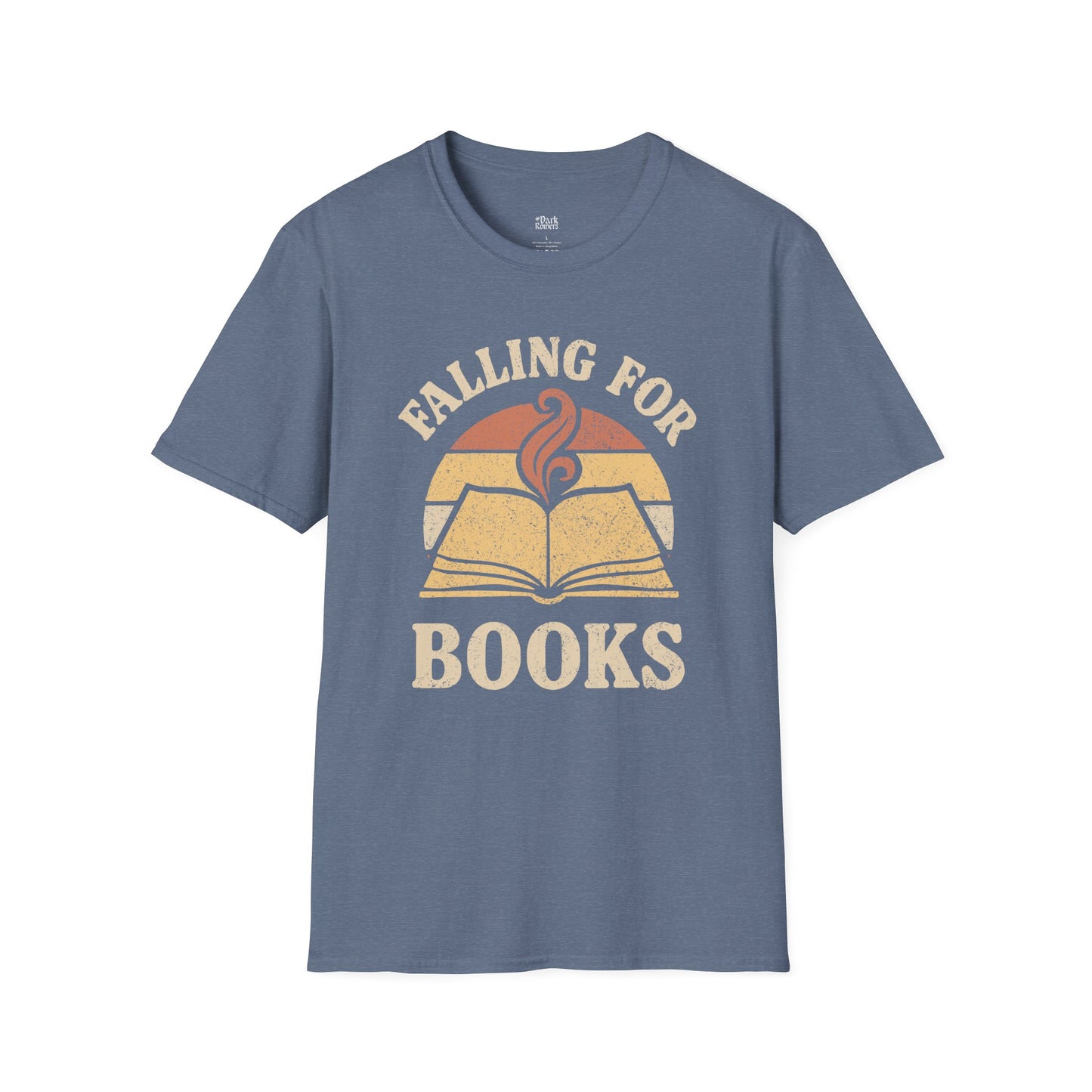 Falling for books heather indigo blue book lover t-shirt