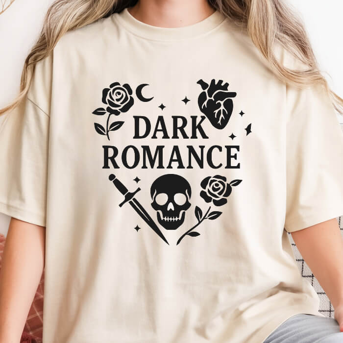 Dark Romance with Symbols in the Shape of a Heart T-Shirt | Comfort Colors