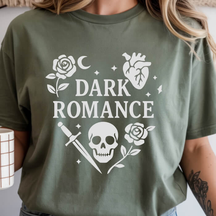 Dark Romance with Symbols in the Shape of a Heart T-Shirt | Comfort Colors
