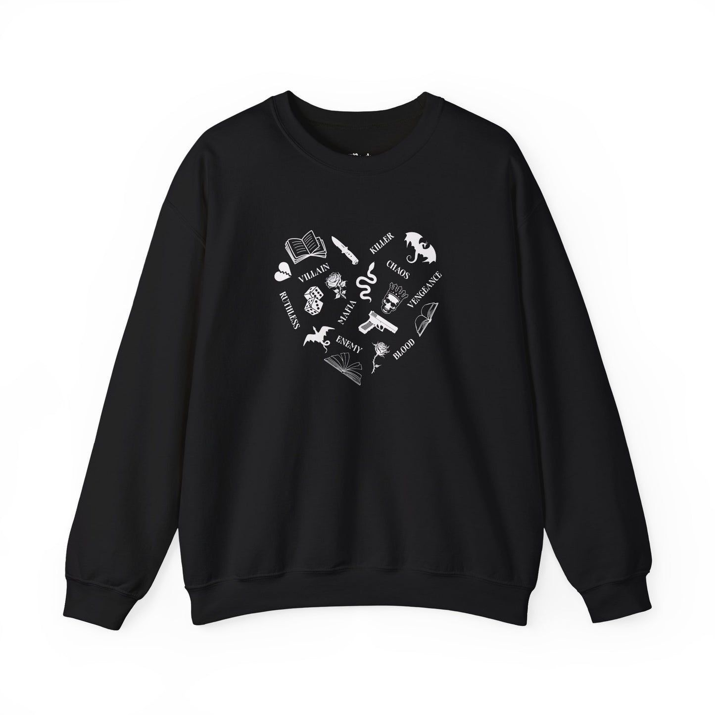 Heart Shape Made From Dark Romance Symbols Sweatshirt