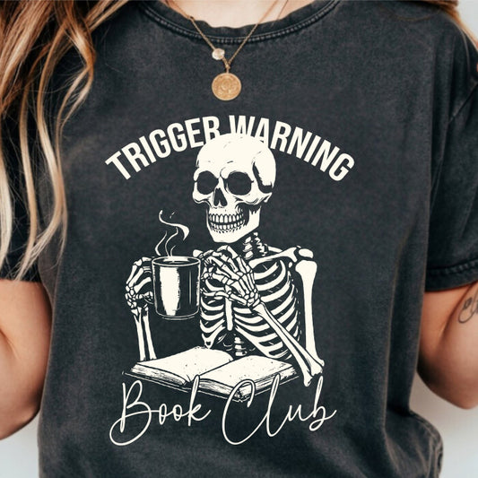 Trigger Warning Book Club pepper dark romance t-shirt for readers