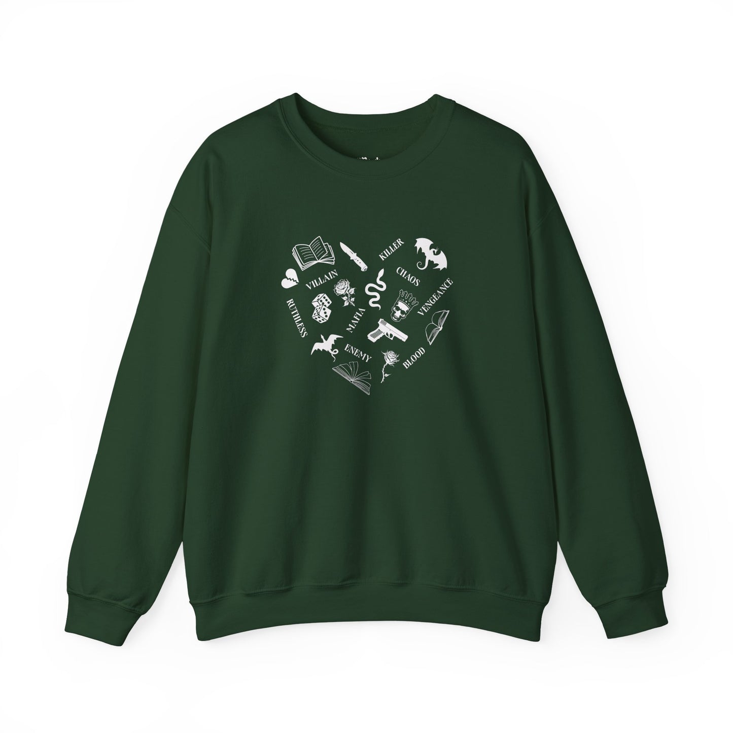 Heart Shape Made From Dark Romance Symbols Sweatshirt
