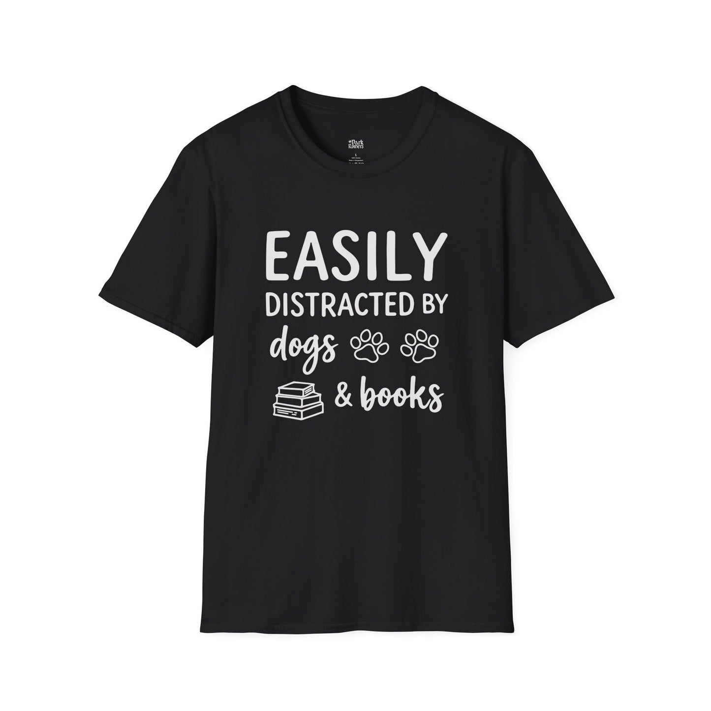 Easily Distracted By Dogs & Books T-Shirt