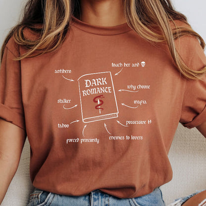 Dark Romance Book of Tropes T-Shirt | Comfort Colors