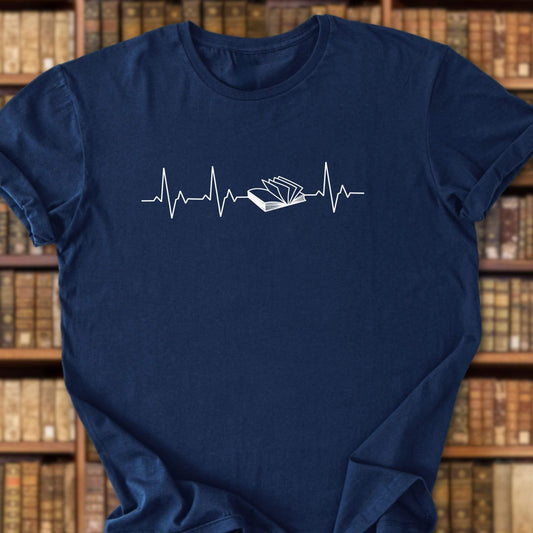 Heartbeat With an Open Book T-Shirt