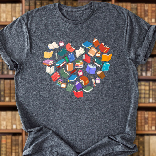 Heart of Colorful Books T-Shirt